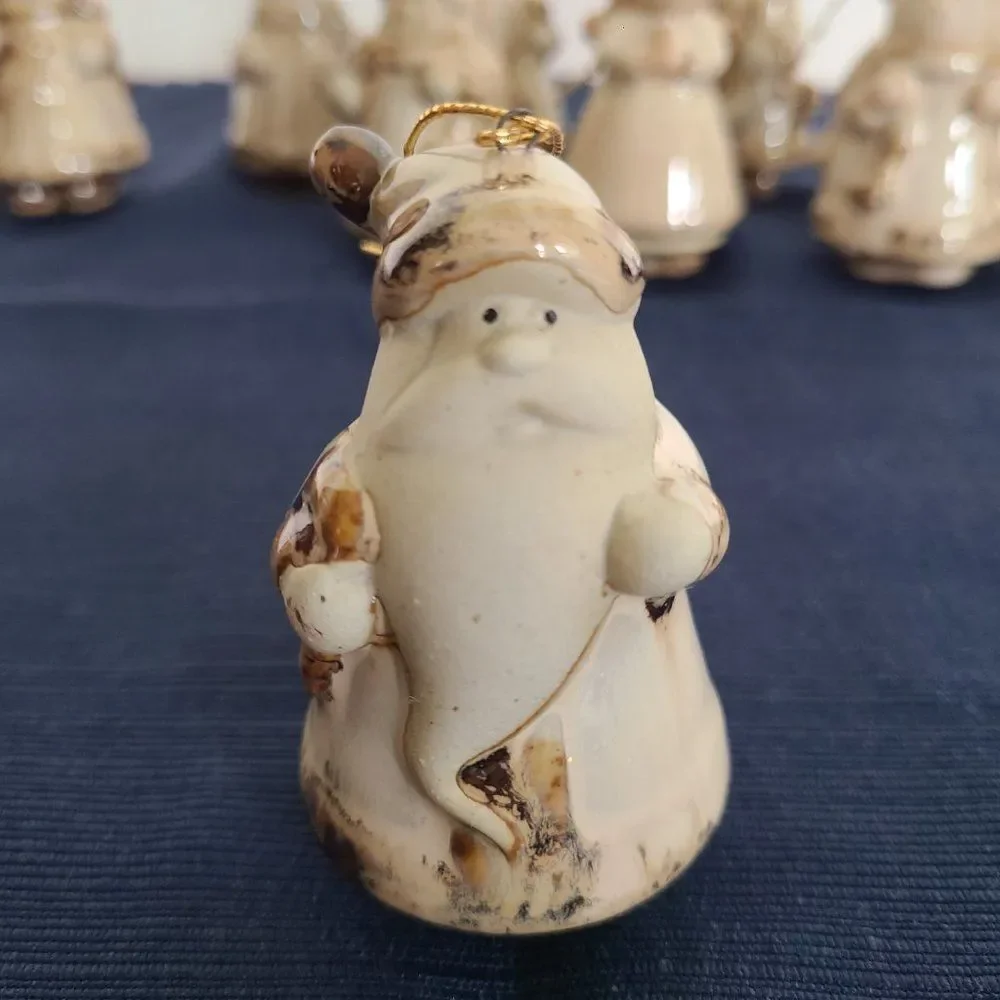 Pier 1 Ceramic Ornaments Set of 10 Pottery Art Santa Snowman Moose Bear Angel